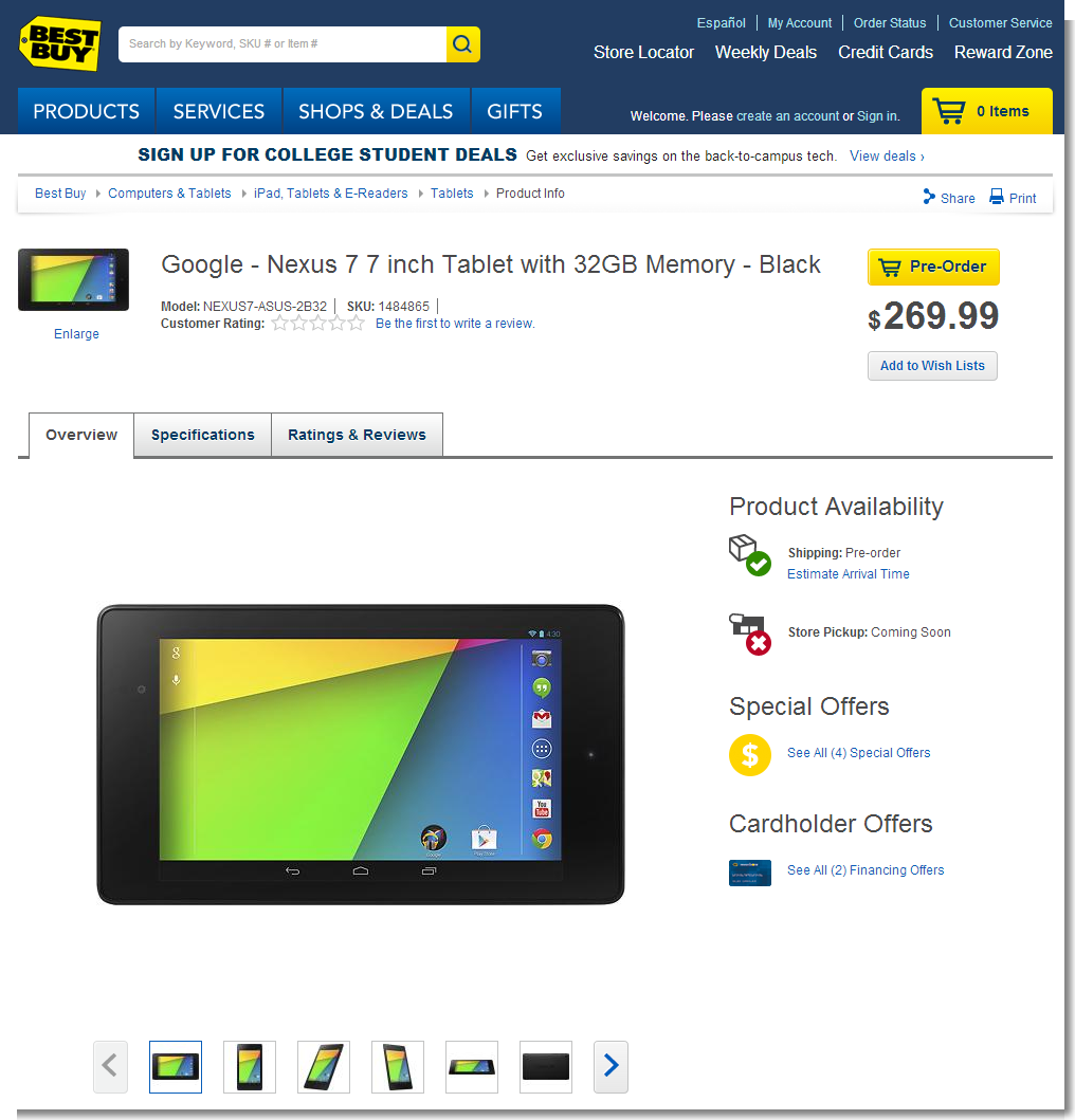 Google Nexus 7 7 inch Tablet with 32GB Memory NEXUS7-ASUS-2B32 - Best Buy