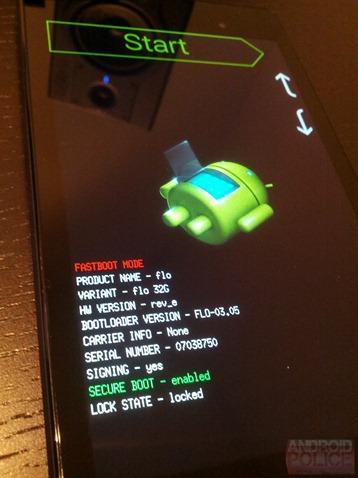 nexus 7 bootloader