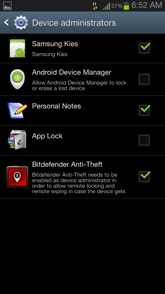 android device manager screenshot
