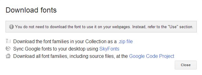 download Google web fonts