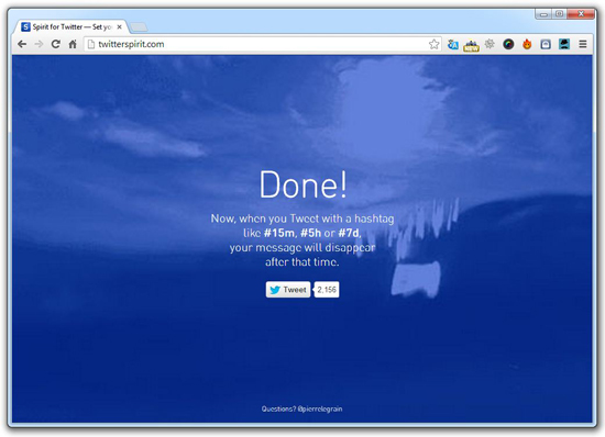 twitter spirit set tweets to expire after certain time