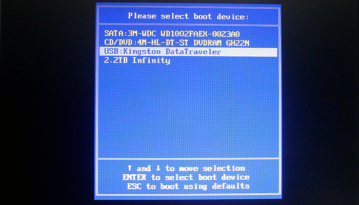 The boot configuration data for your pc. Please select Boot. Please select Boot device.