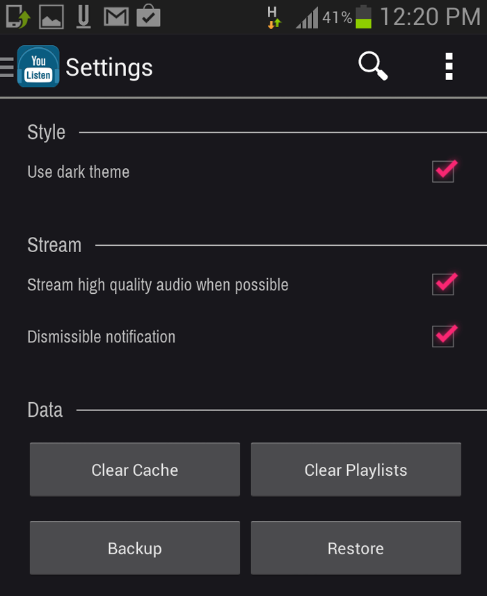 ulisten-settings-to-choose-from-high-quality-or-low-uality-audio-streaming