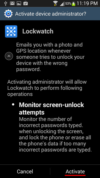 tap-on-activate-to-provide-administrator-rights-to-lock-watch