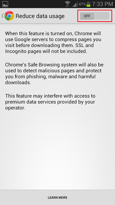 turn-on-data-compression-feature-chrome-for-android