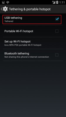 android usb tethering mac