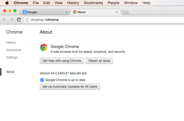 manual update google chrome