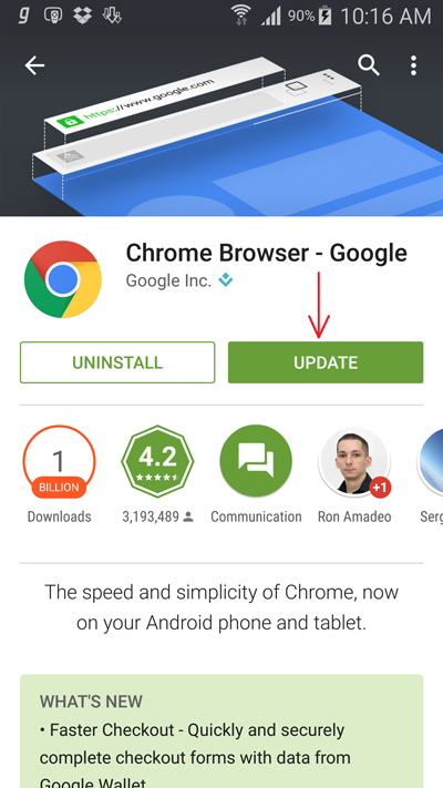 manual update google chrome