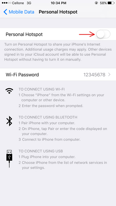 How to Enable the Missing Personal Hotspot Option on iOS 9 and earlier