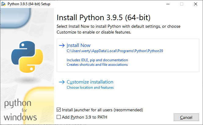 install python3 windows